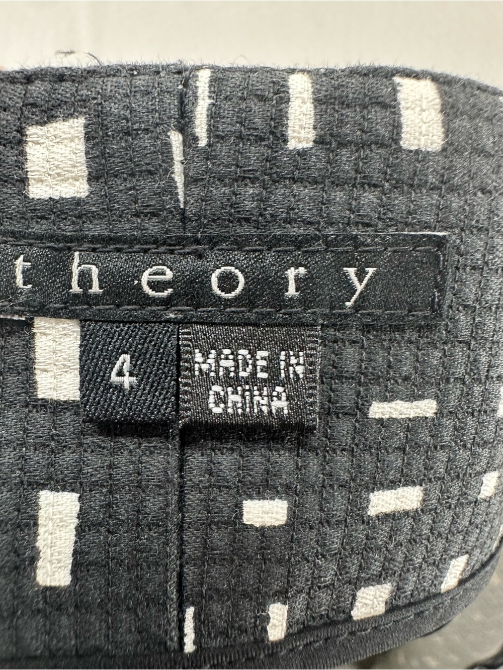 Theory Womens Straight Pencil Black White Hatch Grid Knee Length Skirt Size 4 - Picture 4 of 10